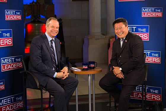 State Senator Tony Hwang appears on Meet the Leaders hosted by David Smith. CT State Capitol May 4, 2016.