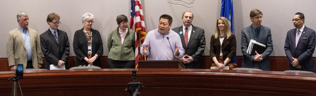 Hartford, CT. Today at the State Capitol, State Senator Tony Hwang joined with state officials and environmental advocates to discuss the Long Island Sound Blue Plan. The goal of the plan is to protect the sound and empower DEEP to identify theats to the ecosystem. March 21, 2019. Photos, Joseph Lemieux Jr. CT Senate Republicans.