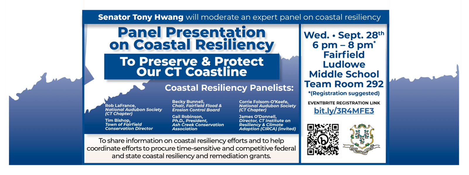 Join us Wednesday in Fairfield for a Coastal Resiliency Discussion!