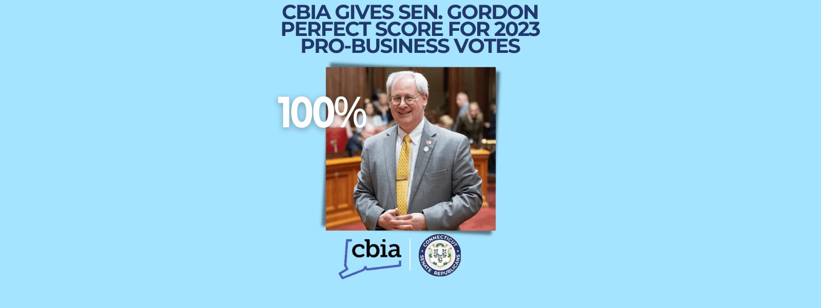 Sen. Gordon Recognized as Perfect Advocate for CT's Business Community