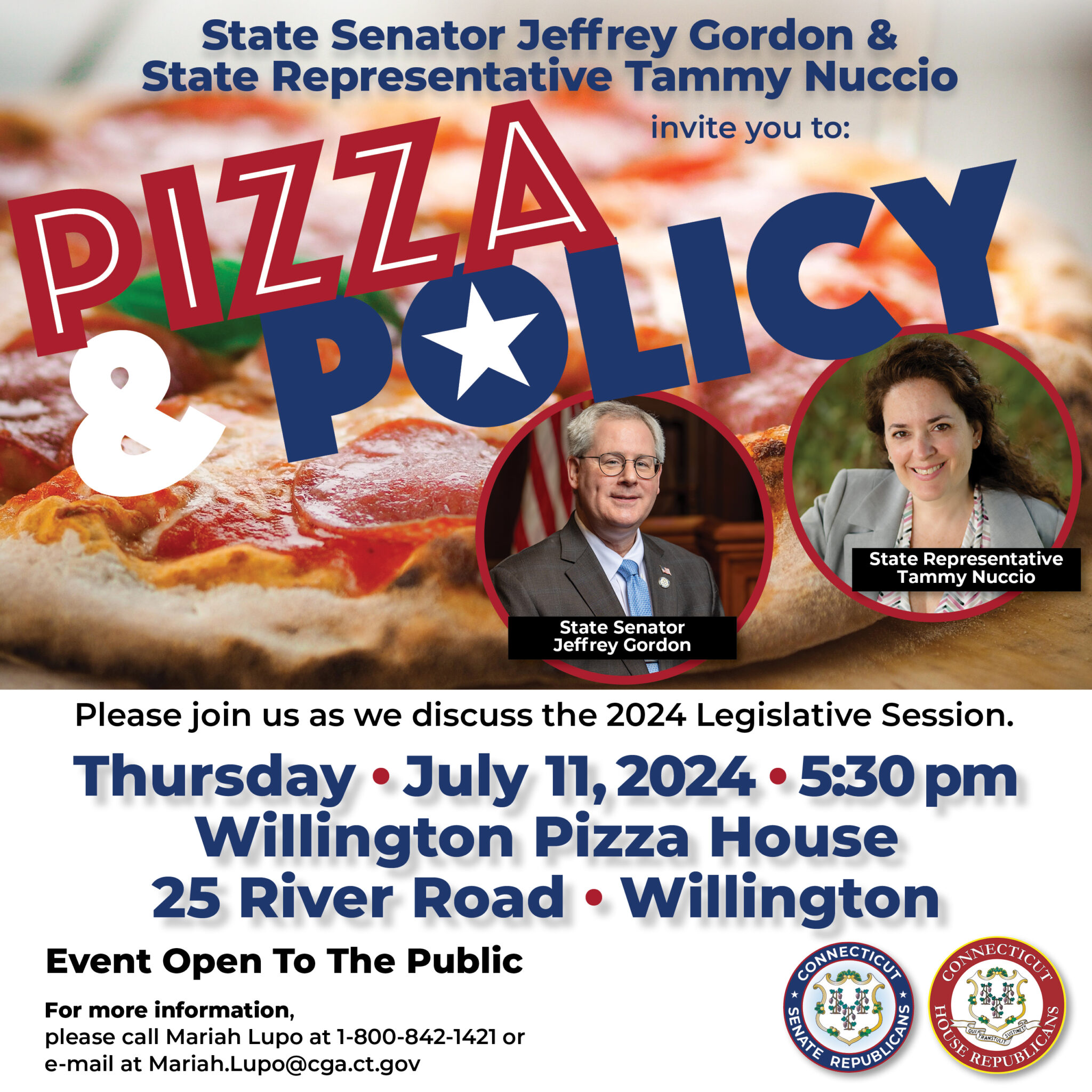 Pizza & Policy at Willington Pizza | July 11 - Connecticut Senate ...